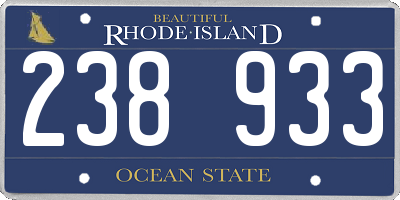 RI license plate 238933