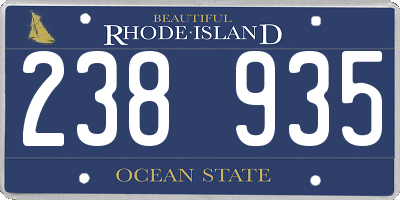 RI license plate 238935
