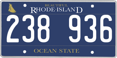RI license plate 238936