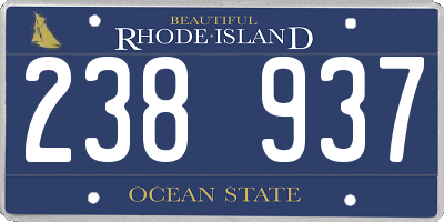 RI license plate 238937