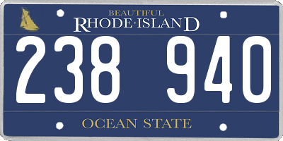 RI license plate 238940