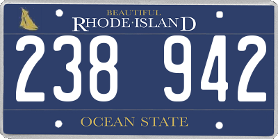 RI license plate 238942