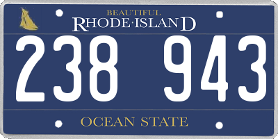 RI license plate 238943