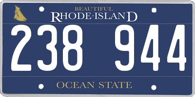 RI license plate 238944