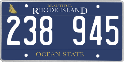 RI license plate 238945