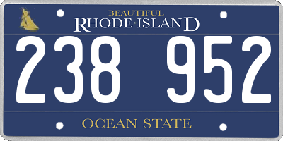 RI license plate 238952