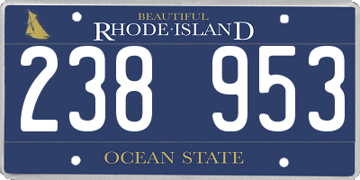 RI license plate 238953