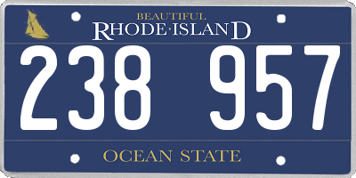 RI license plate 238957