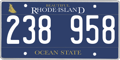 RI license plate 238958