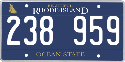 RI license plate 238959