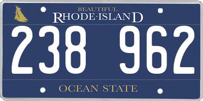 RI license plate 238962