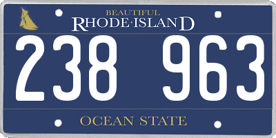RI license plate 238963