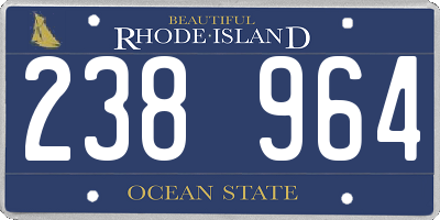 RI license plate 238964