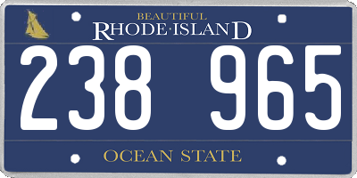 RI license plate 238965
