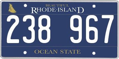 RI license plate 238967