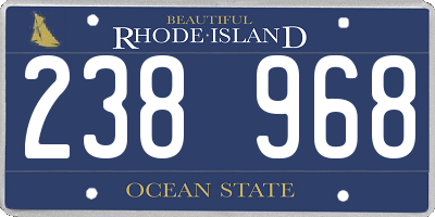 RI license plate 238968