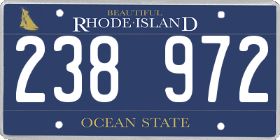 RI license plate 238972