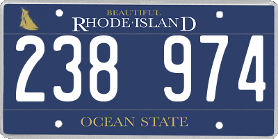 RI license plate 238974