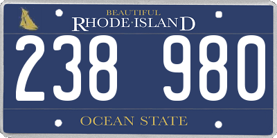 RI license plate 238980