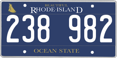 RI license plate 238982