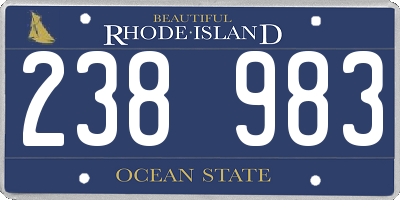 RI license plate 238983