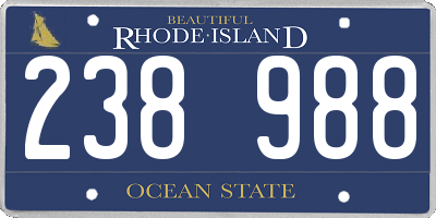 RI license plate 238988