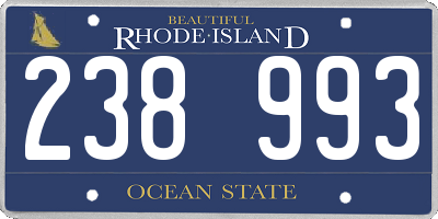 RI license plate 238993