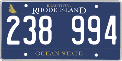 RI license plate 238994