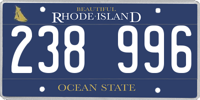 RI license plate 238996