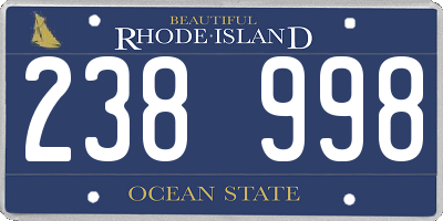 RI license plate 238998
