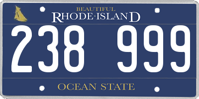 RI license plate 238999