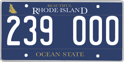 RI license plate 239000