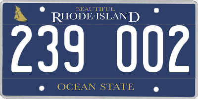 RI license plate 239002