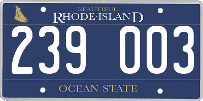 RI license plate 239003