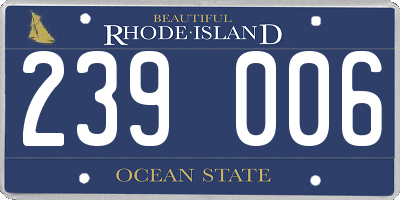 RI license plate 239006