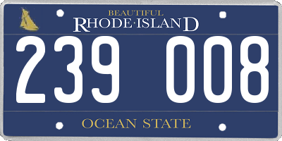 RI license plate 239008