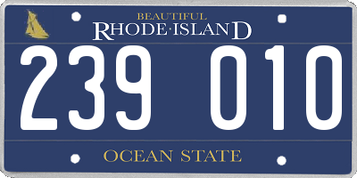RI license plate 239010