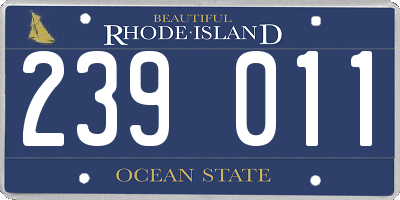 RI license plate 239011