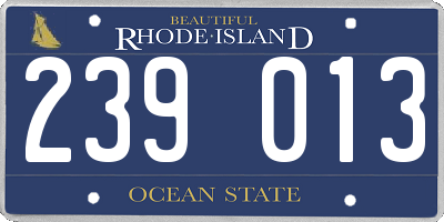 RI license plate 239013