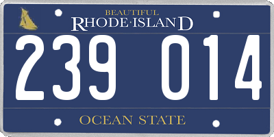 RI license plate 239014