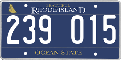 RI license plate 239015