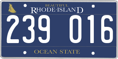RI license plate 239016