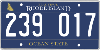 RI license plate 239017