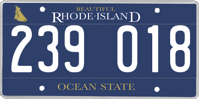 RI license plate 239018