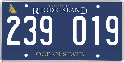 RI license plate 239019