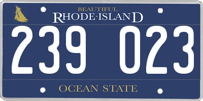 RI license plate 239023
