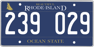 RI license plate 239029