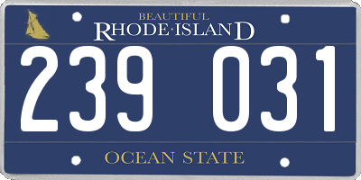 RI license plate 239031