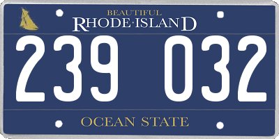 RI license plate 239032