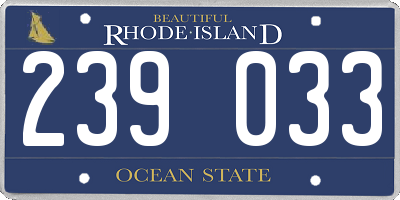 RI license plate 239033